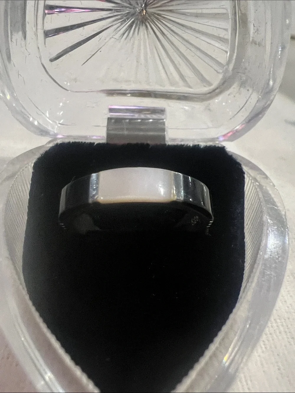 B#78-men's Silver Tone Comfort-Fit Band Ring - Silver